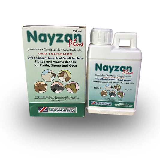 Nayzon Plus Suspension (پیٹ کے کیڑے اور جگر کے فلوکس کے علاج کی دوا)
